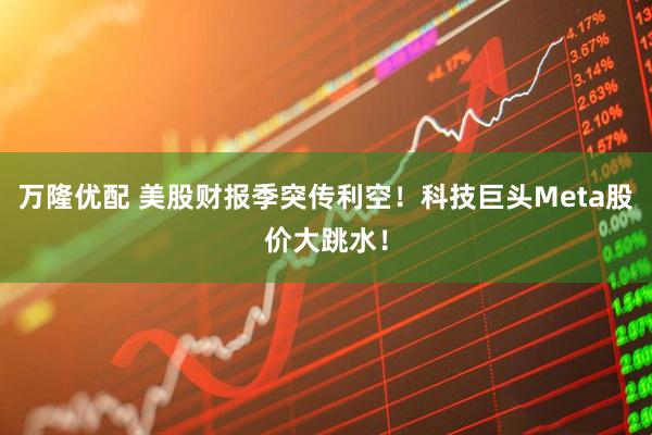 万隆优配 美股财报季突传利空！科技巨头Meta股价大跳水！